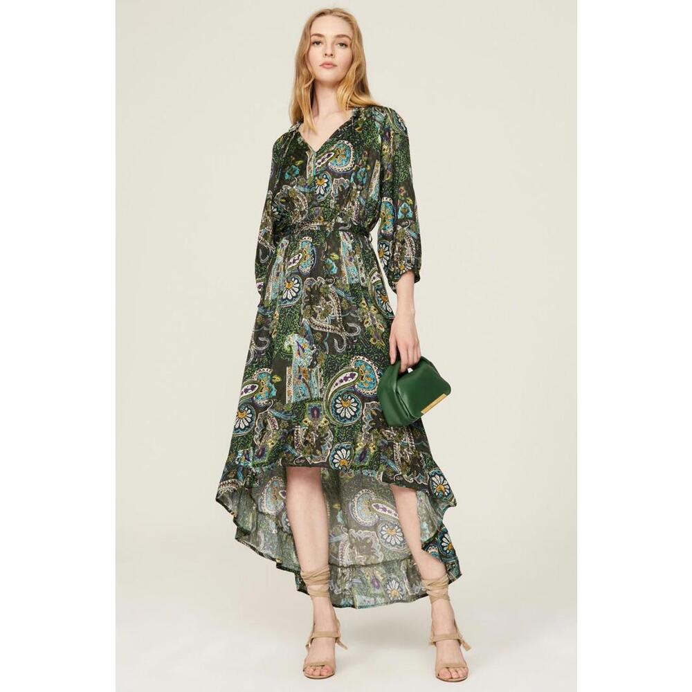 Area Stars Paisley Midi Dress Size M with Fabric Tear